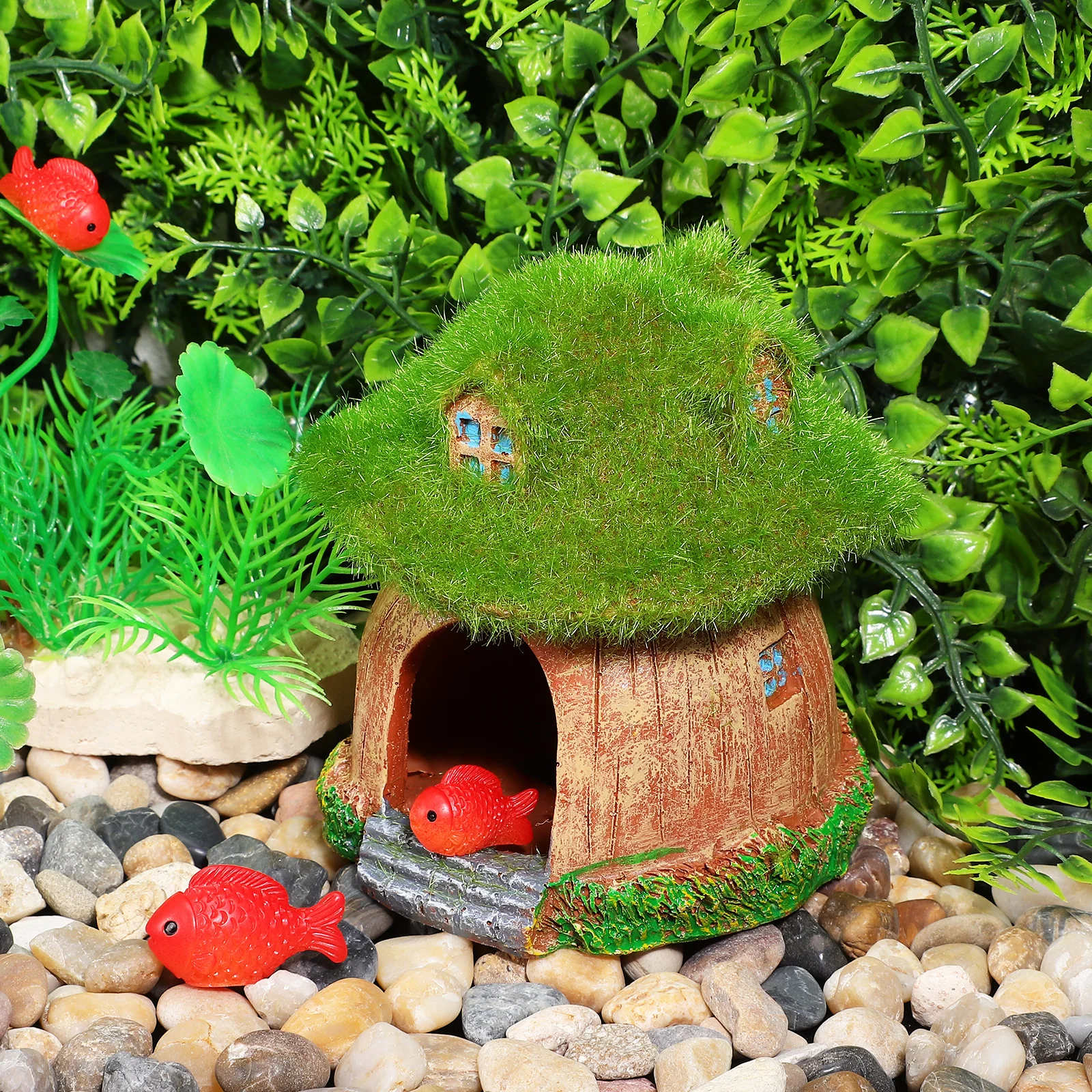 

Fish Tank Decor Resin Aquarium House Unique Appearance Sturdy Material Easy Installation Fish Tank Hideout Betta Hideout