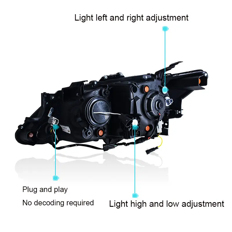 2PCS Suitable for 15-17 Toyota Camry headlight assembly modified LED daytime running light lens headlight streamer turn signal