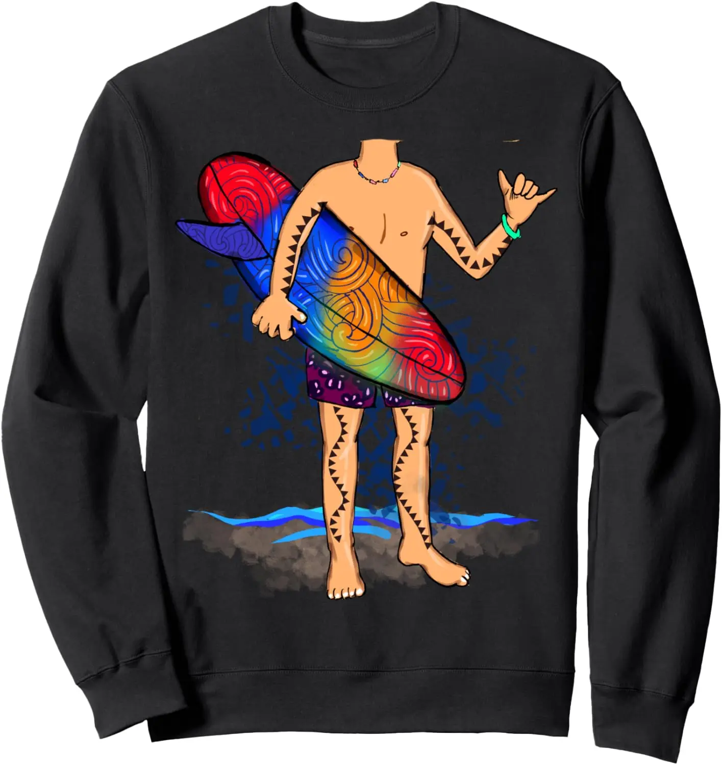 

Funny Headless Surfer Halloween Surfing Simple Easy Costume Sweatshirt