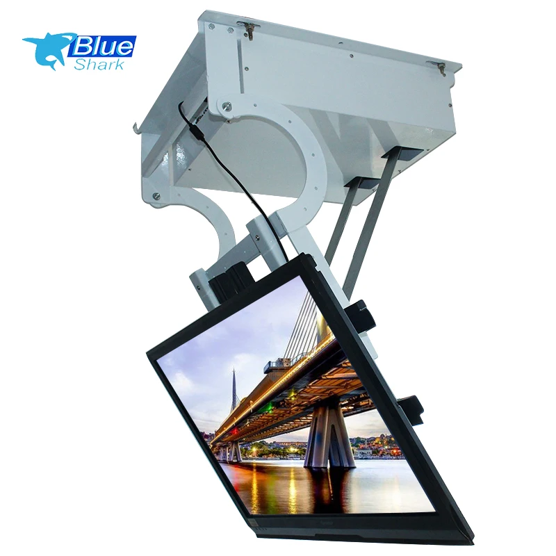 Blue Shark 43-65 Inches Ceiling Tv Bracket Motorized Tv Mount Loading Capacity 50kg Drop Down Tv Lift