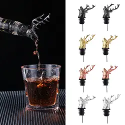 Zinc Alloy Deer Head Unique Stag Christmas Ornament Bottle Stoppers Wine Pourer Wine Aerators