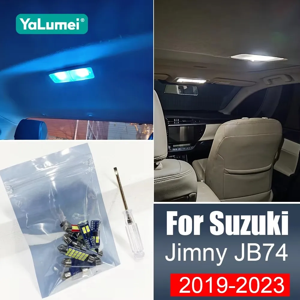 

Для Suzuki Jimny JB74 2019-2023: Комплект из 6 светодиодных ламп (подсветка салона, карты, номера, багажника) и аксессуары