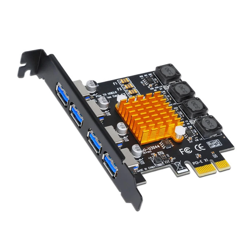 PCIE to USB3.0 expansion card four port high speed desktop computer USB3.0 expansion card 4-port rear power free