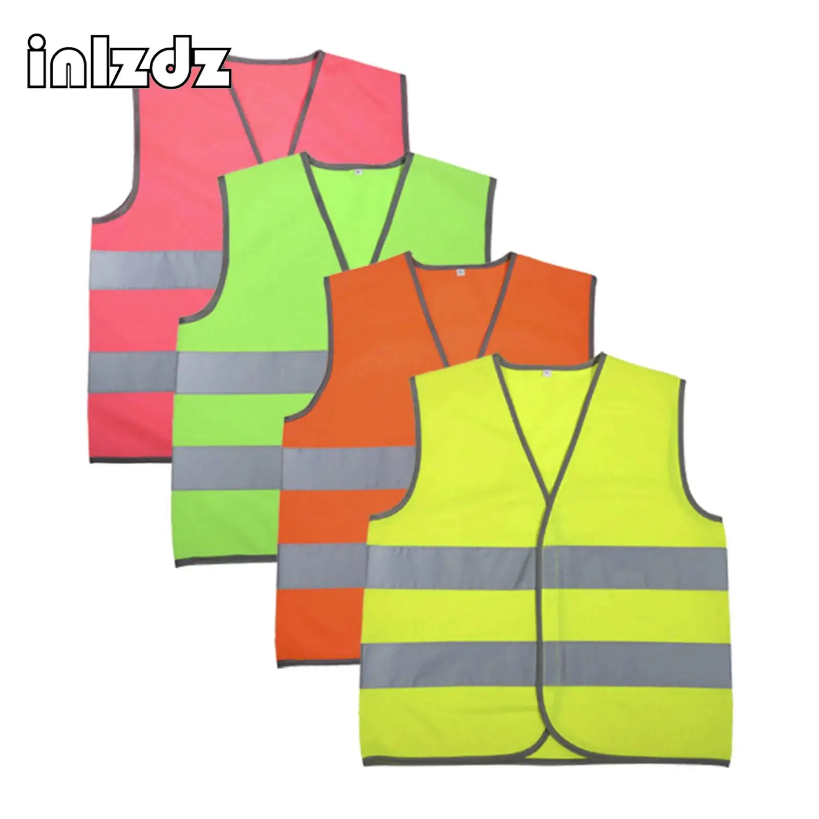 Kinderauto Reflecterende Kleding Voor Verkeersveiligheidsvest Geel Zichtbaarheid Outdoor Cycling Sport Vest Prestatie Cosplay Tops