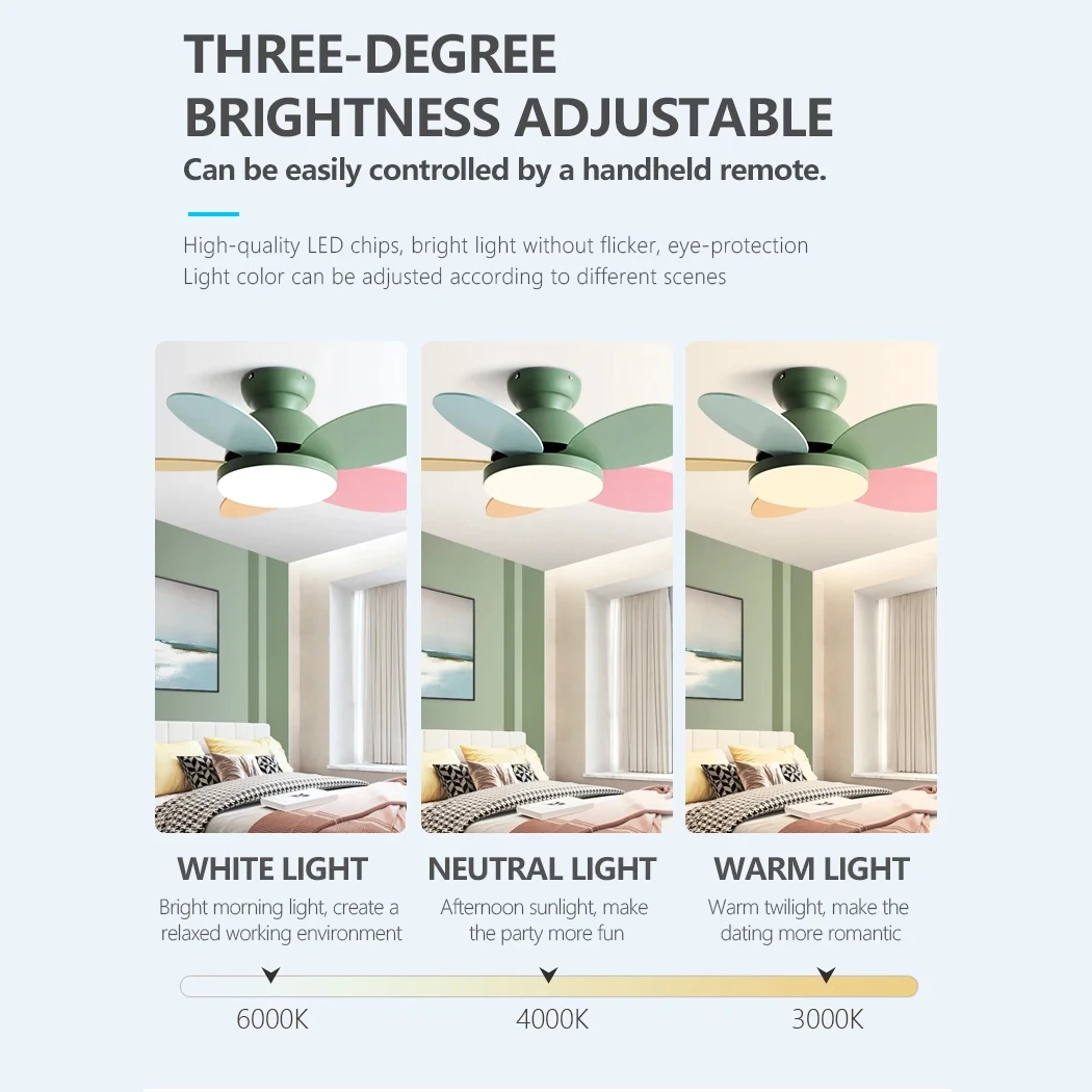 42inch Children Room Ceiling Fan Light Modern Ceiling Fan With Light And Control Low Floor Household Fan Support 110V 220V