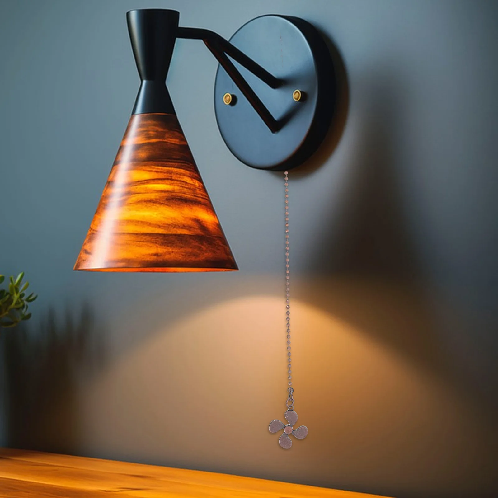 2 قطعة مروحة السقف سلسلة سحب بني داكن خمر قلادة الزخرفية مفتاح الإضاءة موسع الكلاسيكية استبدال المصباح ل