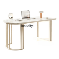 Stone Plate Desk Light Luxury Modern Study Desk Cream Style Computer Desk Home Study Table