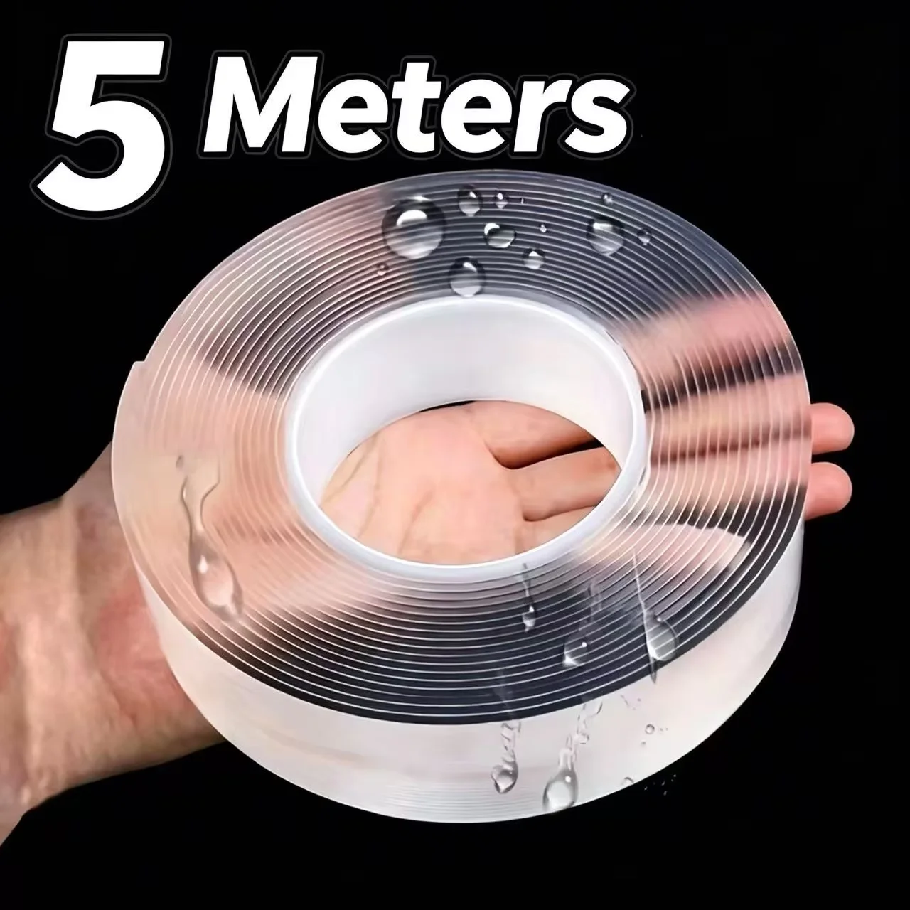 Washable Nano Magic Double Sided Tape Super Strong Transparent Traceless Adhesive Sticker for Power Strip Wall Fixing