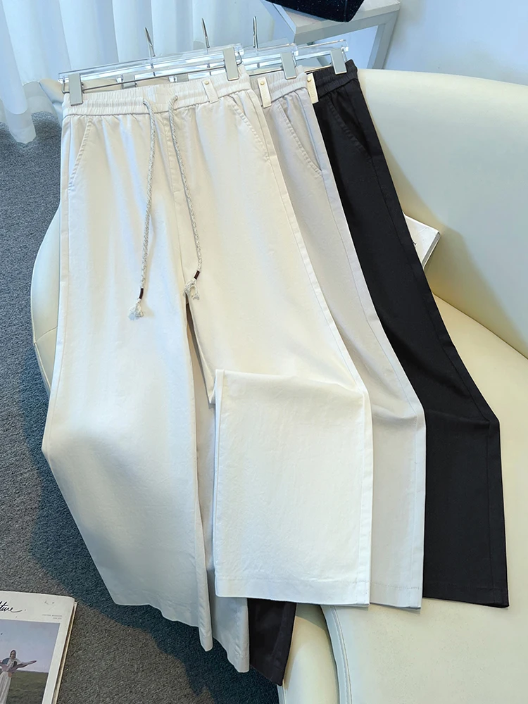 

High Waist Straight Leg Jeans Women's Summer Thin New Version Loose Slimming Small Size Narrow Wide Leg Pants