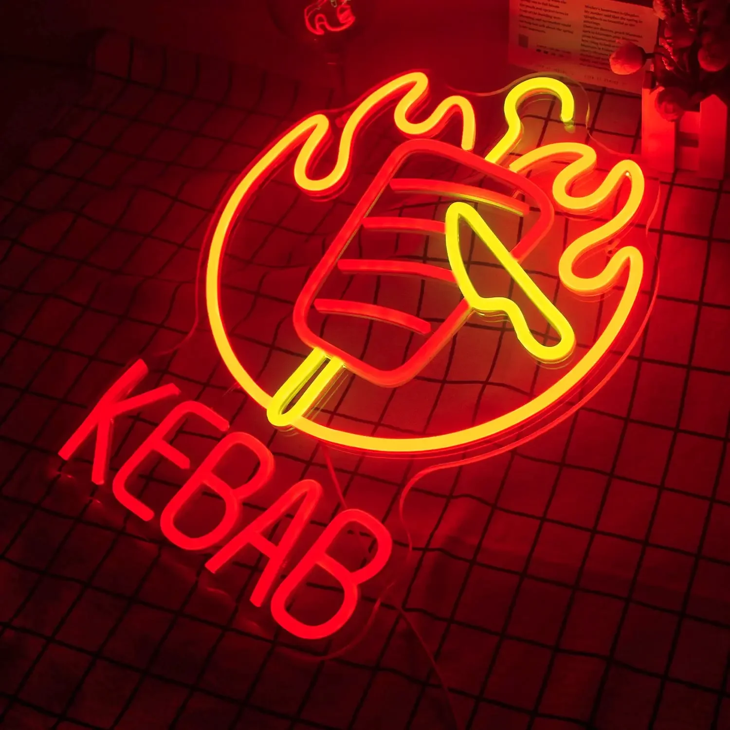 BBQ-neonreclames Kebab Neonlichten Teken Led Decor Geschikt voor Barbecue Restaurant Bar Kerstfeest Kunst Hangend Decoratief