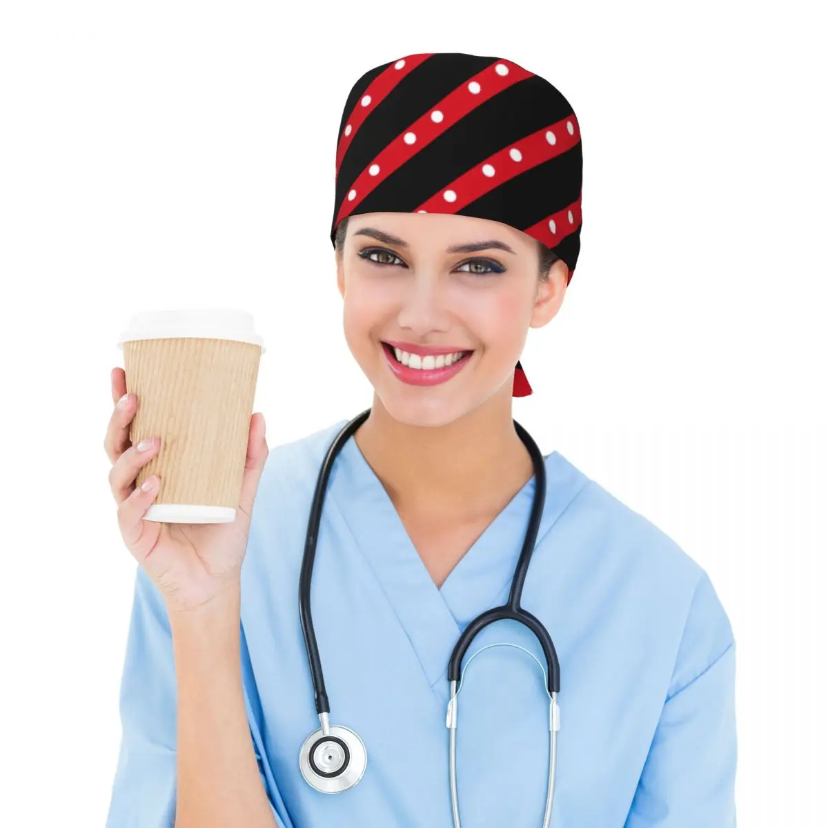 Custom Mickey Mouse Dots Cleaning Working Cap Comfortable Unisex Animated Scrub Cap Surgicals Hat Nurse Scrubs Hat For Dentist