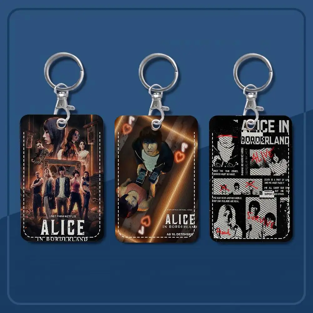 Classic TV ALICE IN BORDERLAND PU Soft Leather Rectangular Key Card Holder Induction Elevator Protection Cover