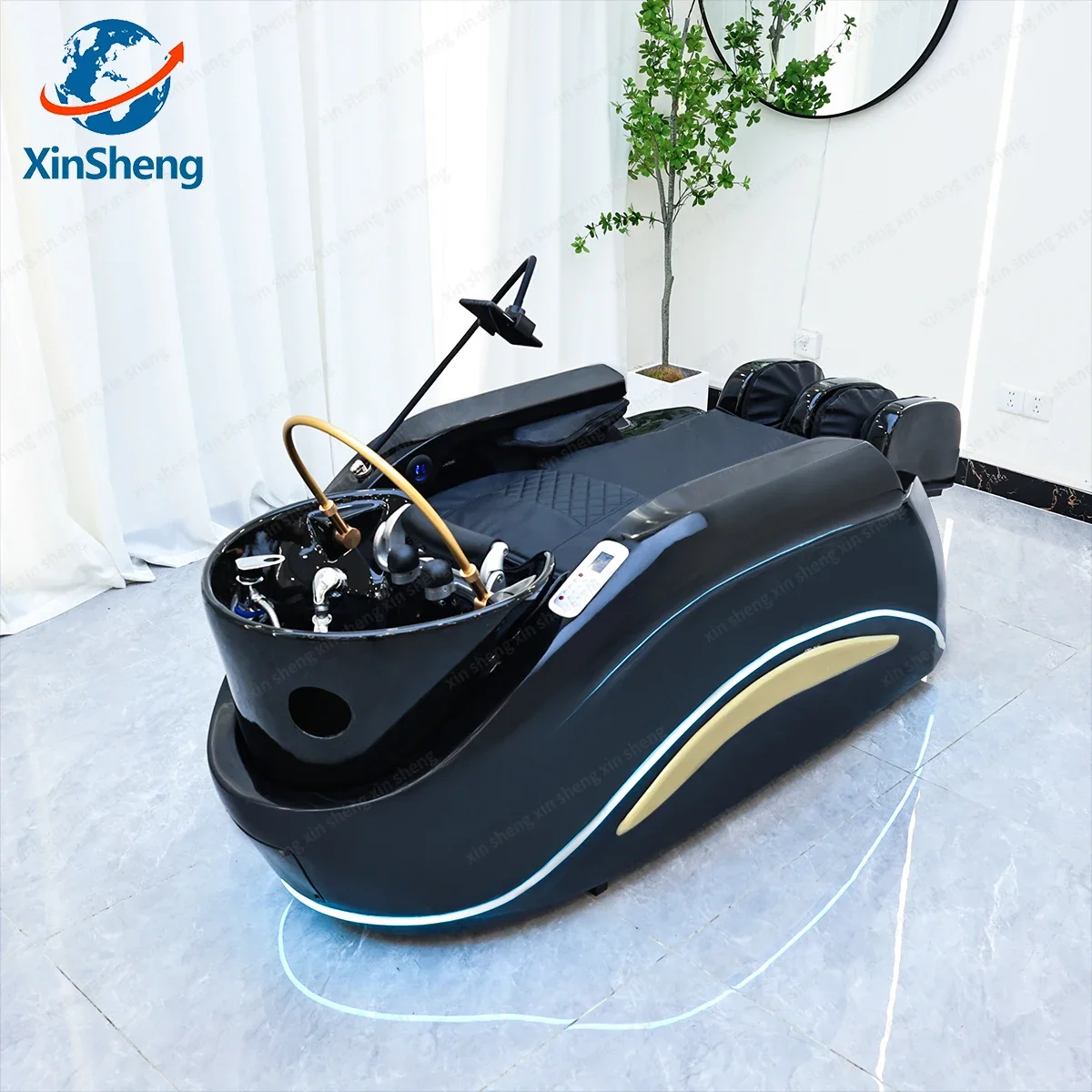 

2025 Professional Electric Massage Bed Head SPA Salon Massage Table Hair Washing Fumigation Beds Barber Shop Smart Furniture