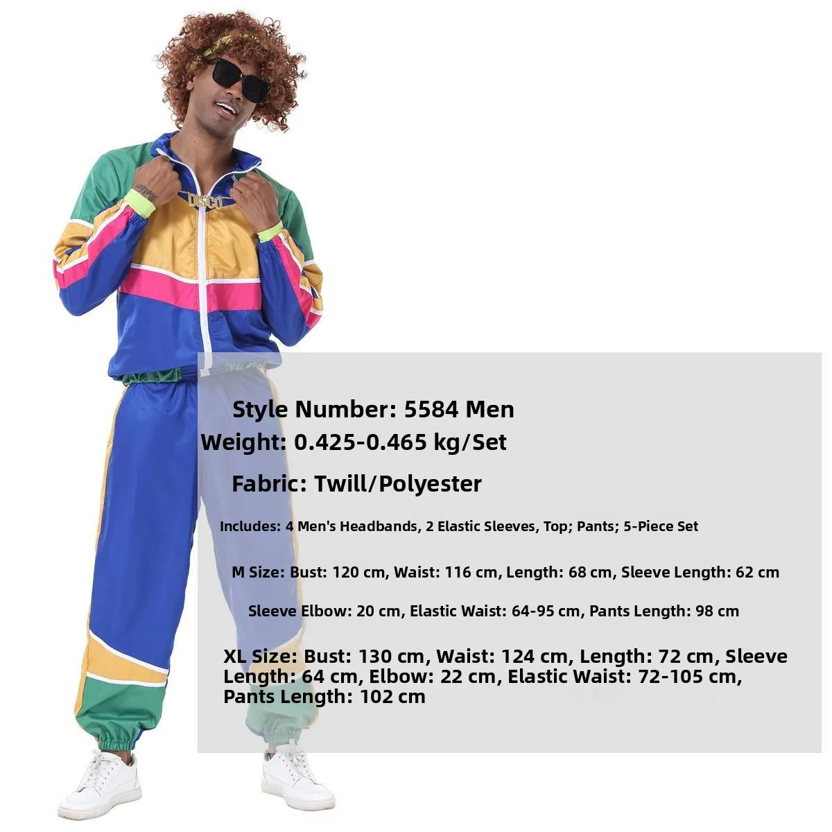 70 80s Hip Hop Ro Music Godfather Cos loween Men's Jazz Stage Performance Costume Cross-Border Traditional Ethnic Women'...