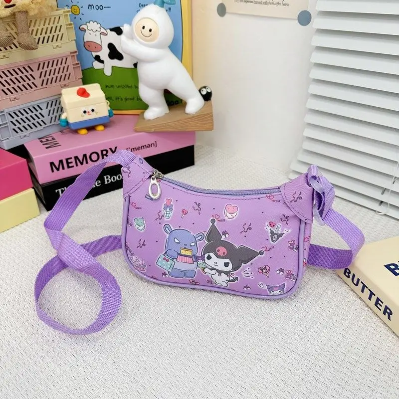 

Cute Cartoon Kuromi My Melody Shoulder Bag Kawaii Sanrio Anime Hello Kitty Cinnamoroll Printed Students Crossbody Bag Kid Gift