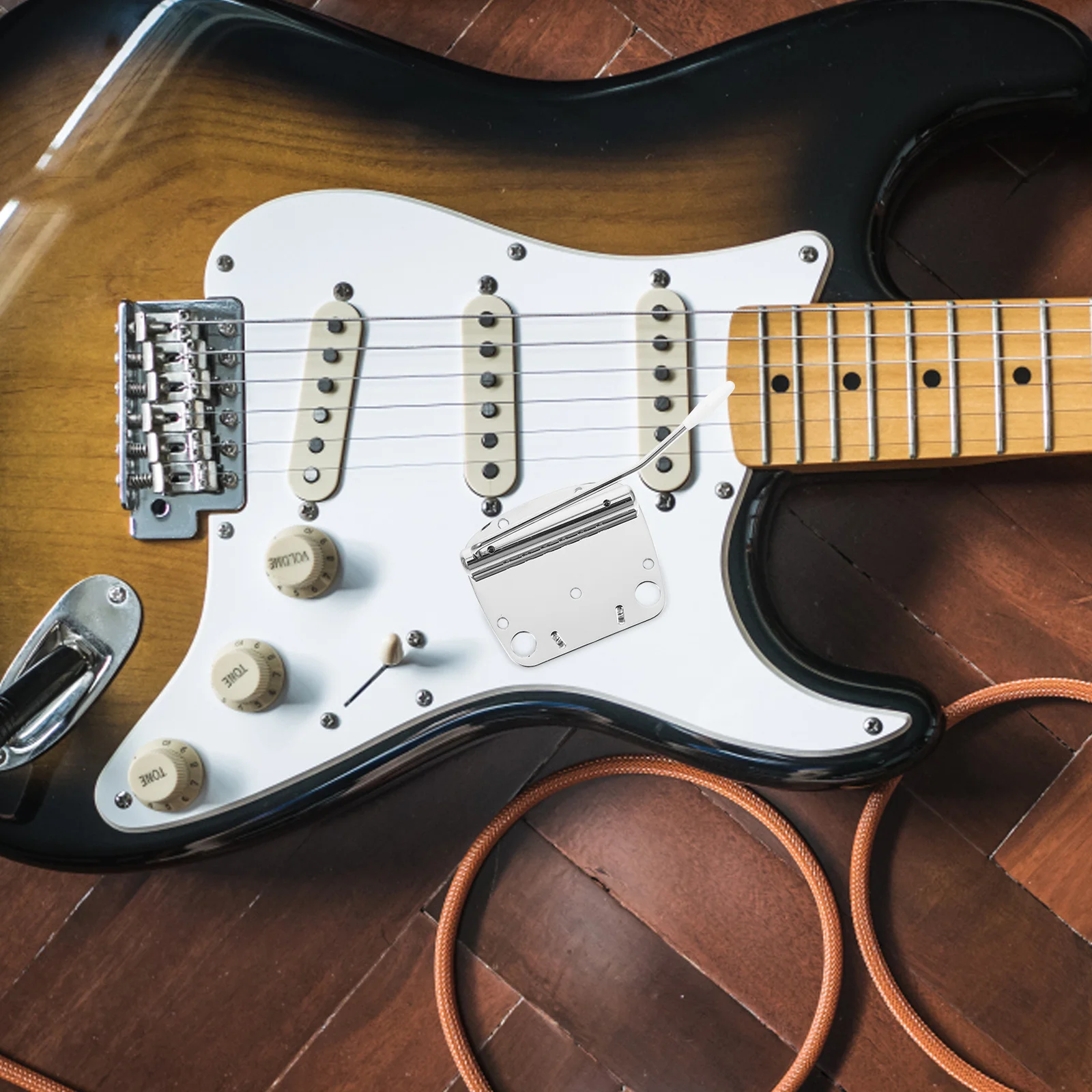 

Guitar Bridge Plate 6 String Adjustable Tremolo Replacement Lightweight for Electric Bass Guitar Accessories Bridge Replacement