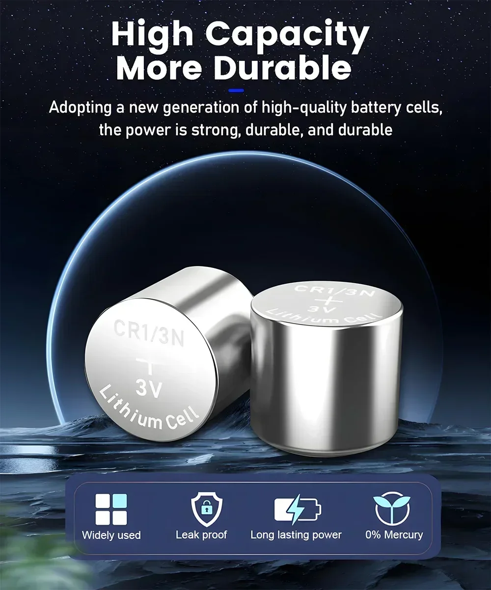 3V CR1/3N Lithium Button Cell Battery for Camera Car Key Locator Glucose Meter Calculator CR-1/3N DL-1/3N CR13N