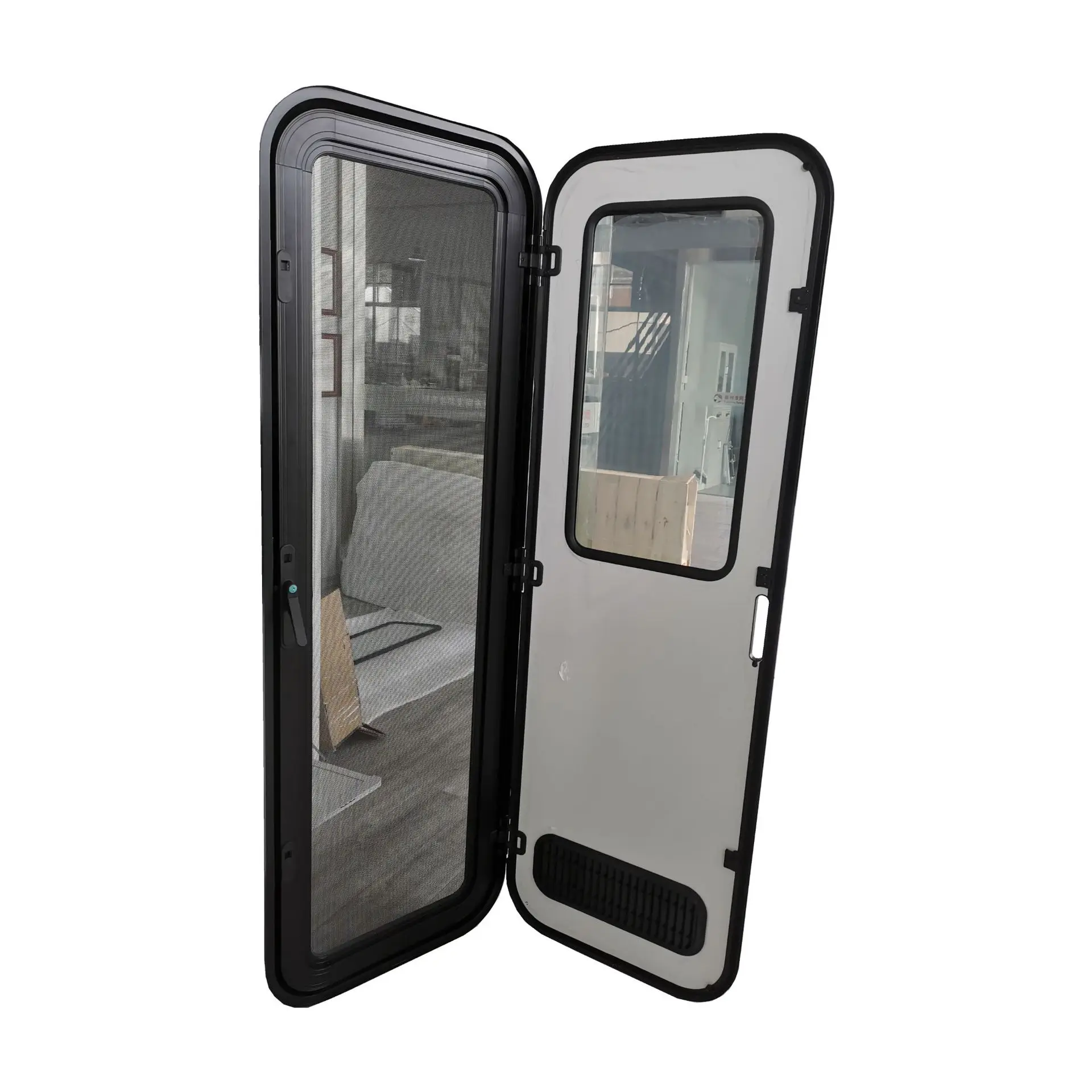 TLD Three-point Linkage Lock RV Door Aluminum Alloy RV Door Aluminum Mesh Acrylic Glass RV Door