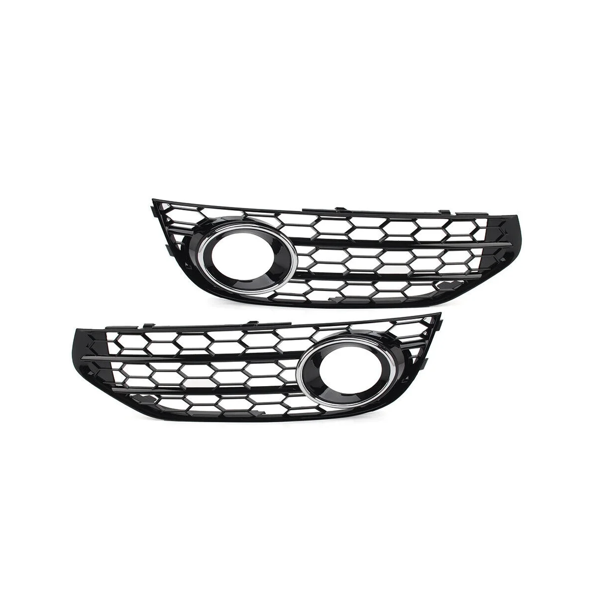 

Car Fog Light Open Vent Grill Intake Cover Grille 8K0807681J for Audi A4 B8 Allroad 2010-2015 (Black & Silver)