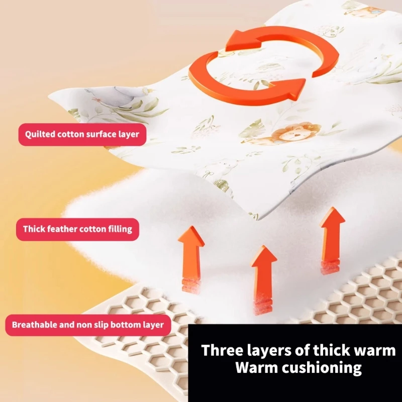 لطيف الكرتون الأرنب نمط عربة طفل وسادة مقعد وسادة لينة رشاقته للصدمات يدفع باليدين مقعد بطانة حصيرة مع وسادة دعم #6