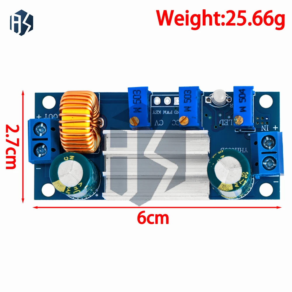 Módulo Step-Down XL4005: Conversor Buck DC-DC 5A com Proteção Automática, CC/CV Ajustável para Carregamento de Lítio