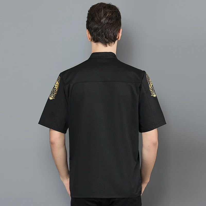 Chef Restaurant Jacket Short Sleeve Food Service Kitchen Wear Waiter Bakery Uniform Hotel Waiter Overalls