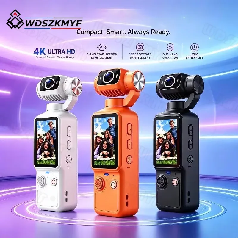 4K Portable HD Action Camera Manual 180 Degree Rotation For YouTube Vlog Video Recording Record Life Handheld Action Camera
