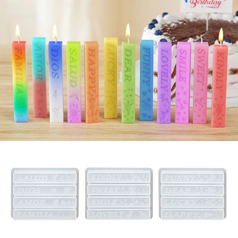 Aromatherapie-Kerze mit spanischem und englischem Alphabet, Silikonform, DIY, handgefertigt, für Valentinstag, Party, Heimdekoration, Geburtstagsgeschenk