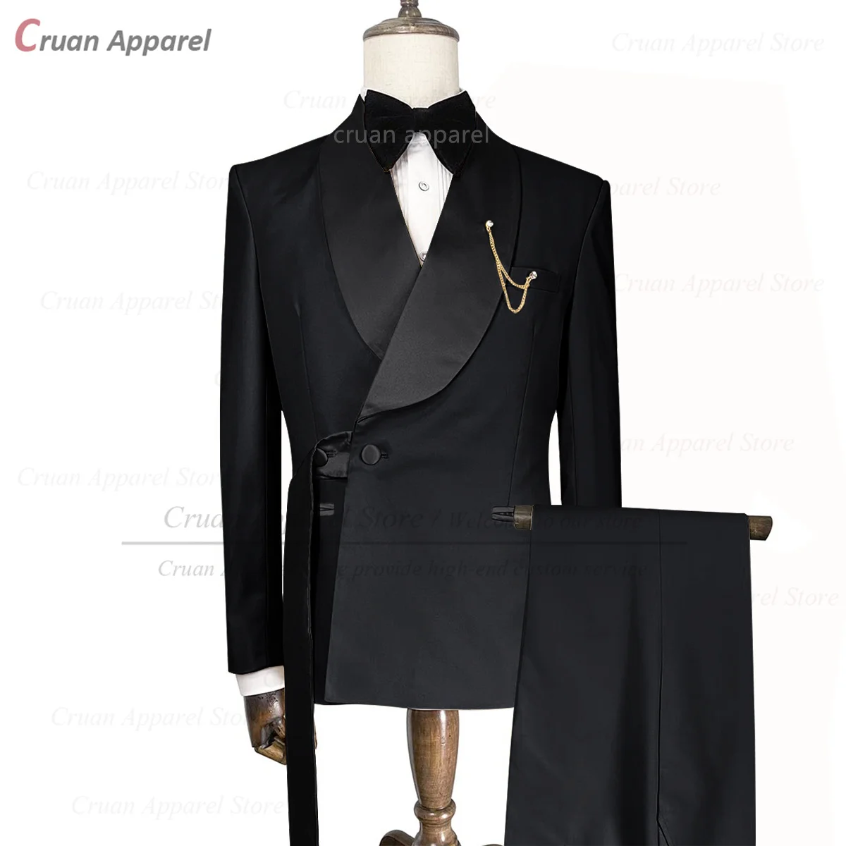 Fashion Men Suit Slim Fit Luxury Shawl Lapel Blazer Pants 2 Pieces Tailor-made Dinner Wedding Tuxedos for Men Groom Jackets Set