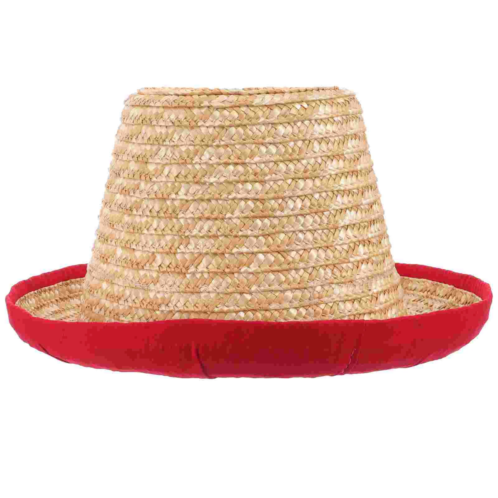 

Stunt Clowns Mexican Hat Small Cowboy Hat Straw Decor Prop Circus to Weave Stage Performance Acrobatic Grass Cotton Accessory