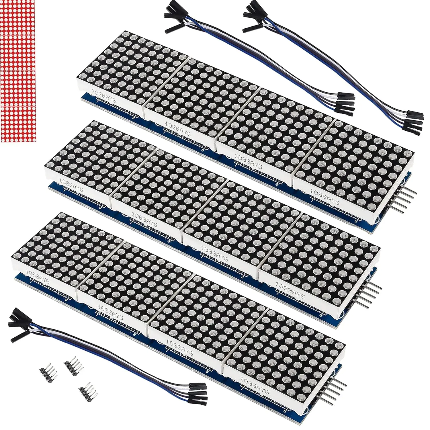 1pcs MAX7219 Dot Matrix Module 32x8 4 in 1 LED Display Modules Drive with 5Pin Wires for Arduino Raspberry Pi Red