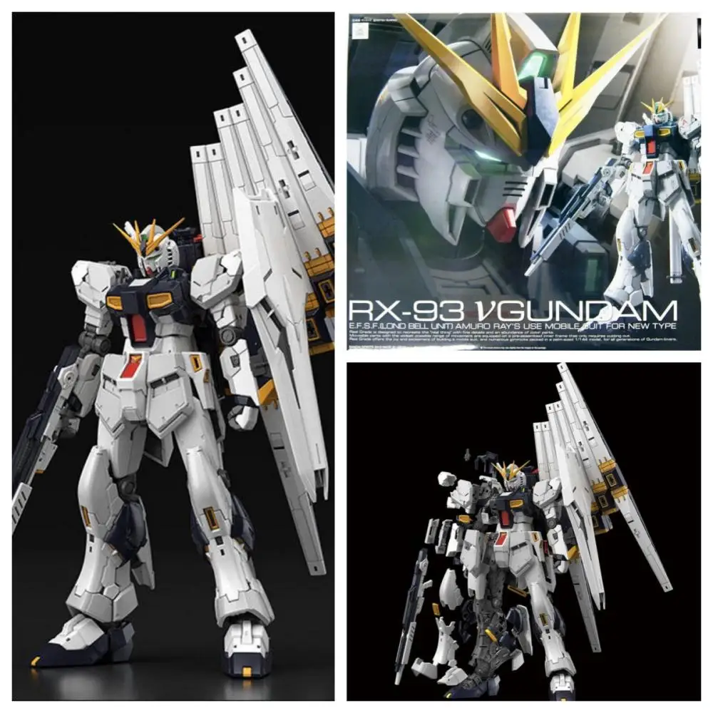 In Stock Bandai RG 32 1/144 RX-93 Nu Gundam Model Kit - Mobile Suit Gundam Chars Counterattack Japan Ver Snap-Fit Armed Assembly