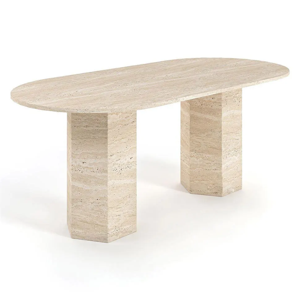 Modern Concrete Household Dining Furniture Marble White Column Dining Table Modern  6 - 8 Seaters Table for sale