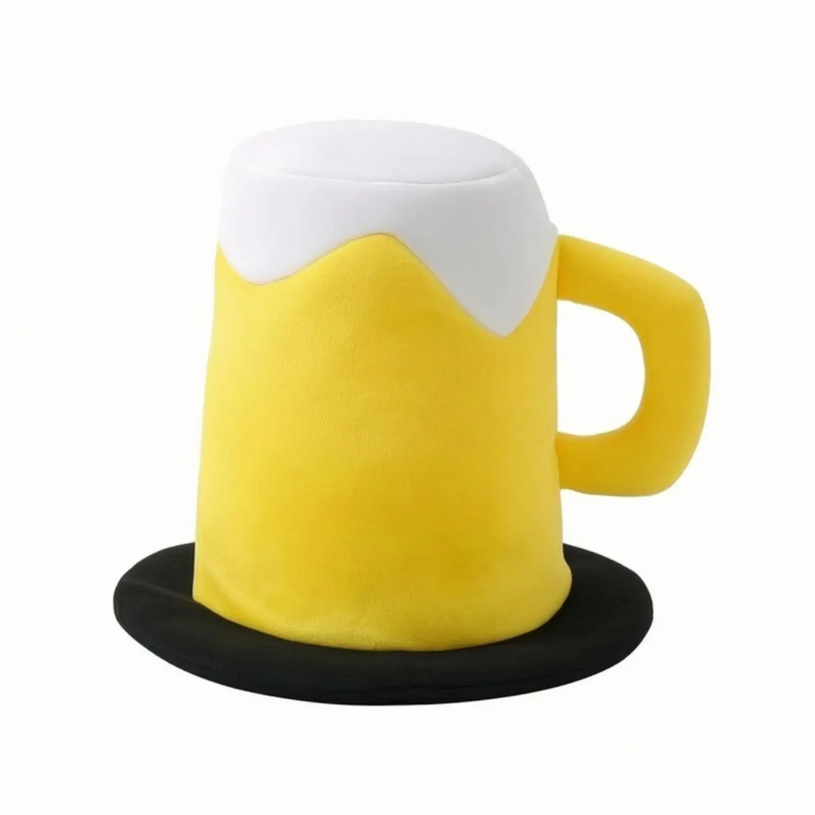 Cute Beer Mug Costume Hat for Party Performance Plush Headwear with Handle for Christmas Themed Events