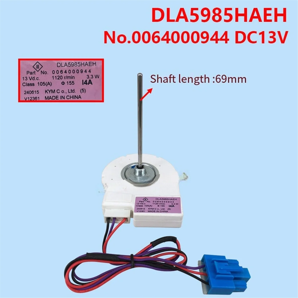 DLA5985HAEH Refrigerator Cooling Fan Motor for Haier Refrigerator Parts Refrigerator Freezer Fan DC13V