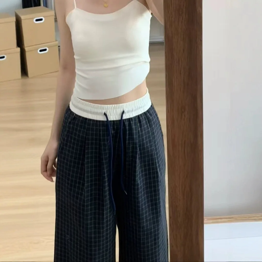 Y2K Streetwear Japanese Harajuku 2000s Korean Fashion Pants High Street Women Low Waisted Striped Long Trousers Flare Pants