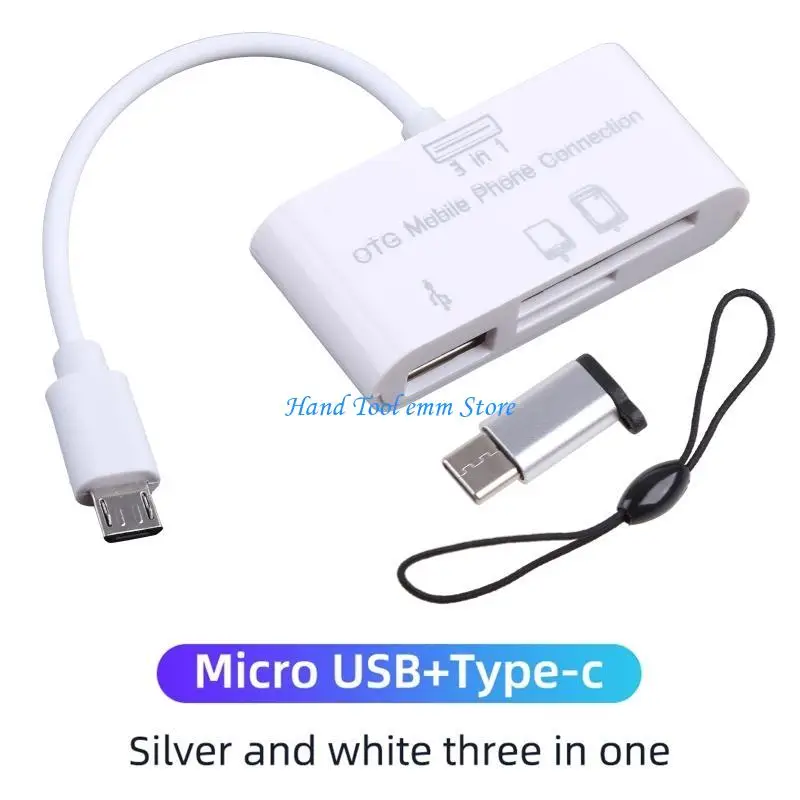 H37F USB Type C Memory Card Reader Compact Flash Card Adapter for Micro USB TF