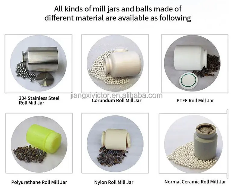 XQM-0.5/5/15L Roller drum ball mill laboratory jar mill with rolling ball jar for material Soft, hard, brittle, fibrous