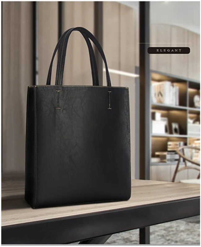 Casual Leather Handbag Mother-Child Bag Single oulder Cowhide Bag Hong Kong mat Sle Women's Tote Bag