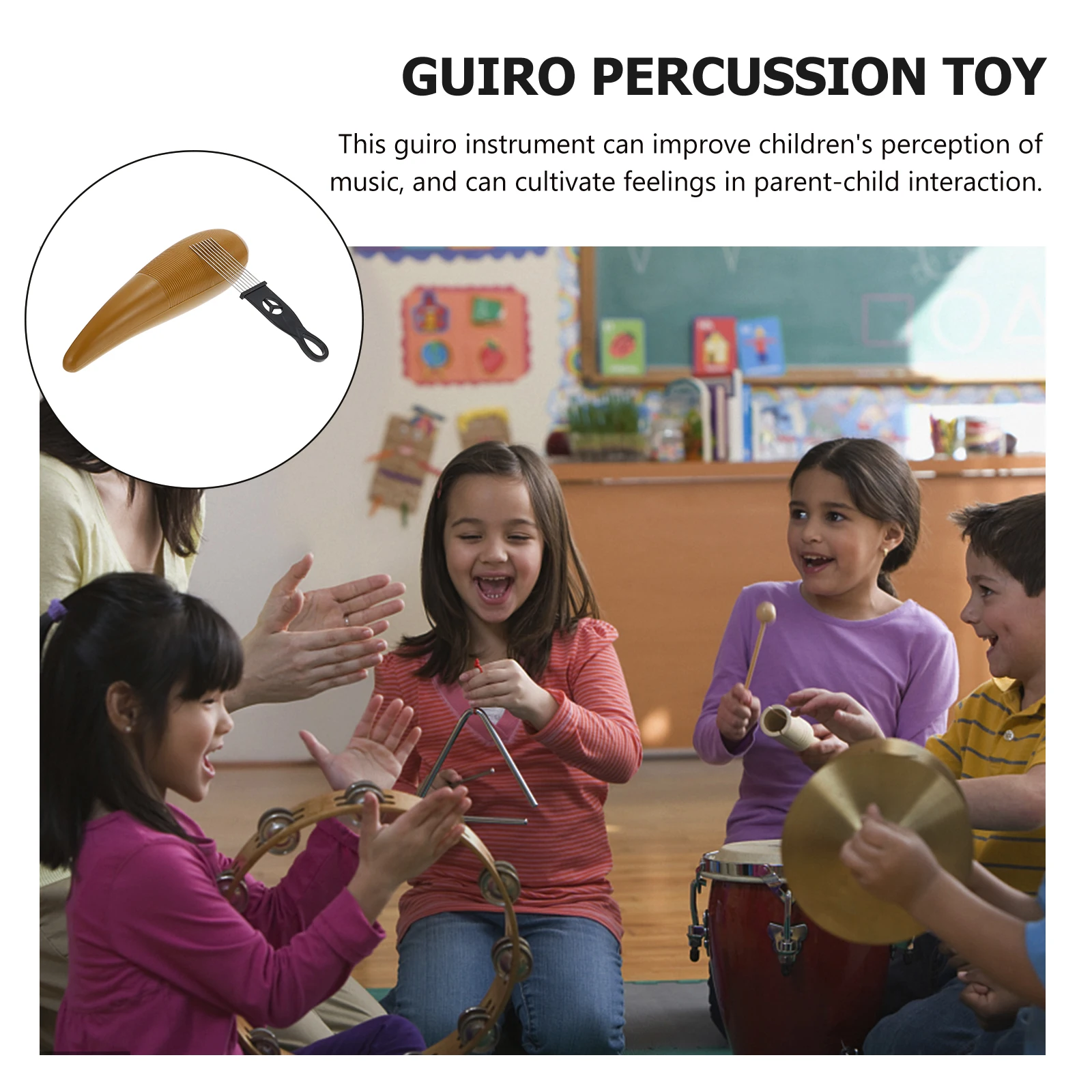 

Orff Percussion Abs Guiro Toy Musical Plaything Kids Abs Instrument Plaything Child Cognitive Accessories Brown Sturdy Loud