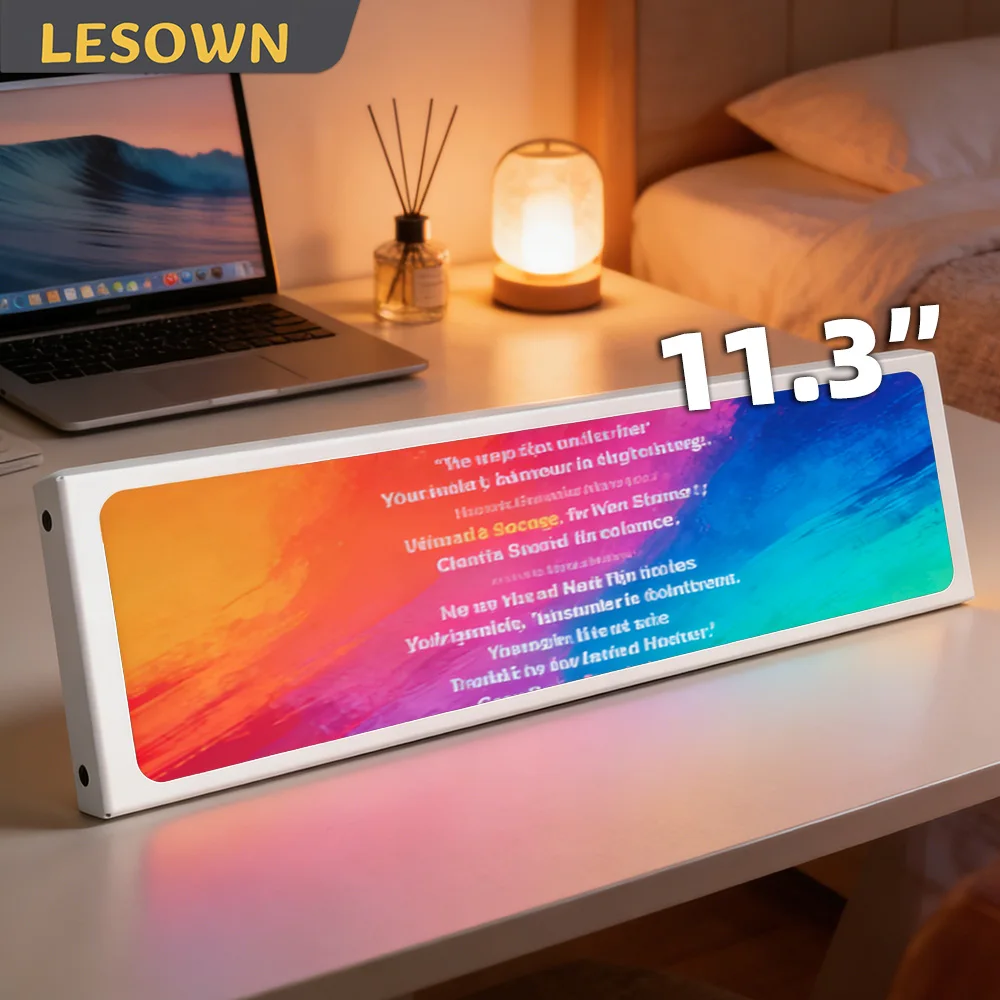 

LESOWN Vertical Stretch Display 11.3 Inch Portable 440x1920 Bar Monitor External Secondary Screen for Music lyrics playback