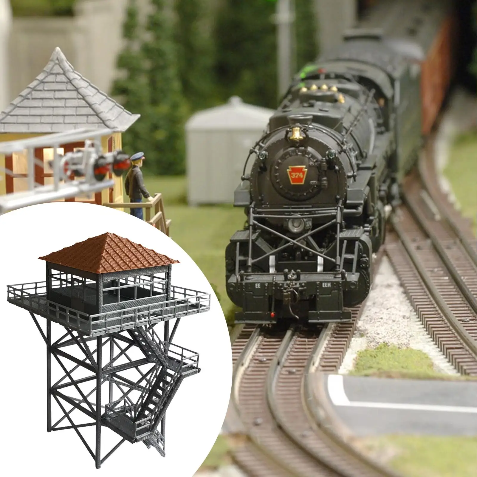 

Realistic Watchtower Model Compact 1 64 Scale Micro Landscape Decor for Railway Diorama and Dollhouse Setup