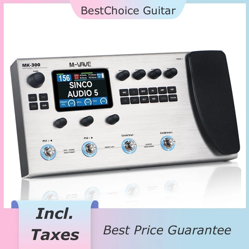 [Incl. Imposta] Processore multieffetto per chitarra M-VAVE MK300 150sLOOPER 128Drum Supporto pedale effetti MK-300 per file Kemper/Axe-FX