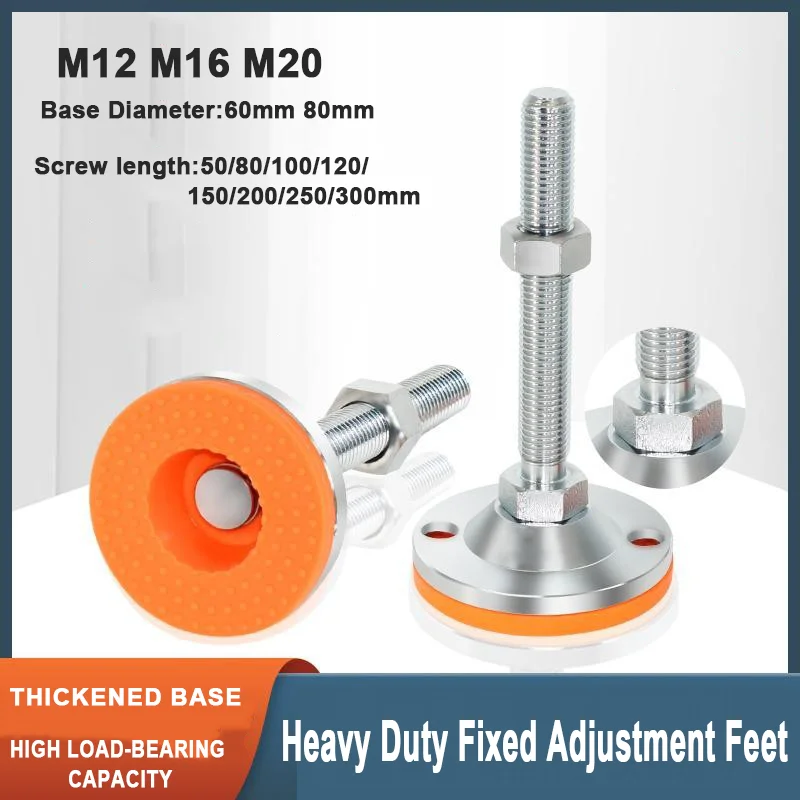 1Pcs Heavy Duty Stainless Steel Leveling Feet M8 M10 M12 M14 M16 M20 Adjustable Anti-Vibration Furniture/Machine Support Base