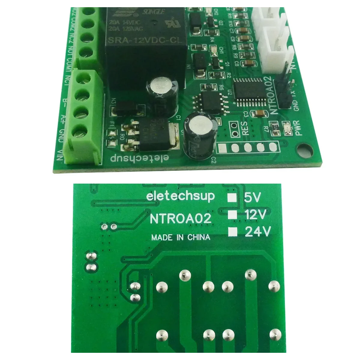 2 IN 1 NTC Relay Multifunctional Temperature Acquisition Module TTL232 RS485 Analog Digital PLC IO Expanding Board DC 5V 12V 24V