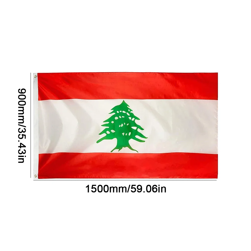 Large Lebanon Lebanese Flag 3x5FT Creative Lebanese Flag Polyester Lebanese World Countries Flags Republic of Lebanon Flag