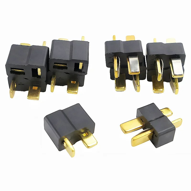 10PCS T- Plug Male & Female Black Connectors Deans Style for RC LiPo Battery