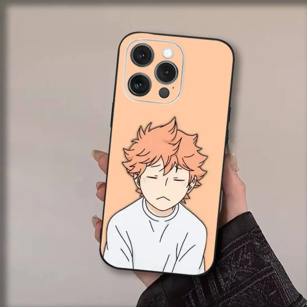 Чехол для телефона Anime S-Shoyos Hinatas для iPhone 17,16,15,14,13,12,11,Pro,Max,Plus,Air,X,XS,XR,SE,8,7,Mini,Soft Black Funda