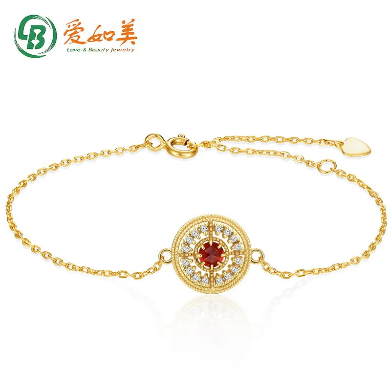 

18K Gold PT950 Platinum Silverplated 7-layer Gold Palace Retro Garnet Bracelet with Female Niche Design, Simple and Personalized