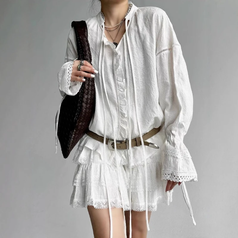 

Texture Shirt with Vacation Feel, Sunscreen Lace Shirt, Versatile, Fashionable and Loose New Style